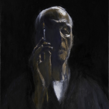 Verdwijnend zelfportret III, 2023. Olieverf op doek, 60 x 50 cm
